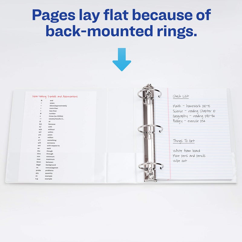 Avery Economy View 3 Ring Binder, 1.5"" Round Rings, 1 White Binder (05770) - Image 5